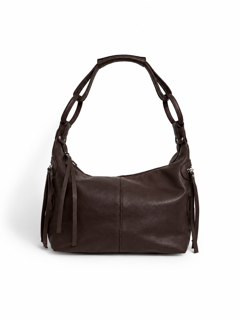 Aldo Dark Brown Leather Hobo with Braided Strap Purse Handbag Bag Chocolate